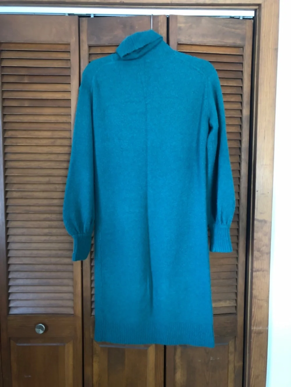 J. Crew teal wool dress